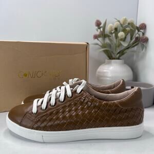 Consciously Baby Leather Woven Sneaker Lace Up Shoes Espresso Women's 10 NWB